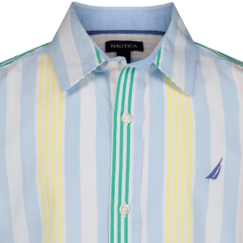 Image of Nautica Boys Short Sleeve Woven Button-Down Shirt. Light Weight & Breathable