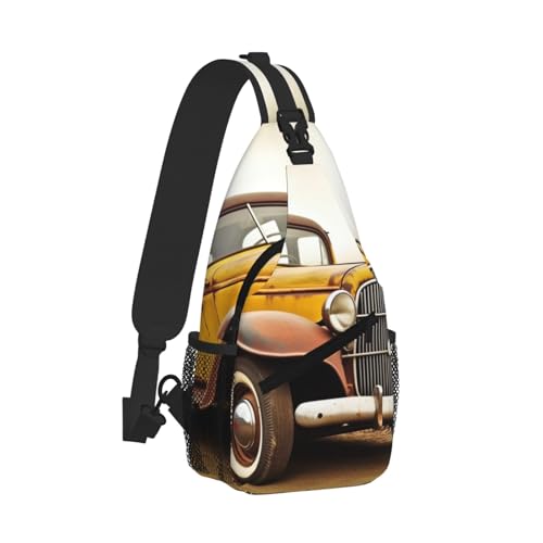 Antique Car Printed Cross Chest Bag Diagonally Chest Messenger Bag2