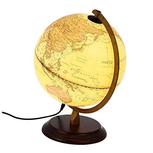 Vaguelly Globo Antico Luminoso Da Tavolo Con Base Stabile Decorazione Geografica Elegante Per Casa e Ufficio Per Insegnamento e Arredamento
