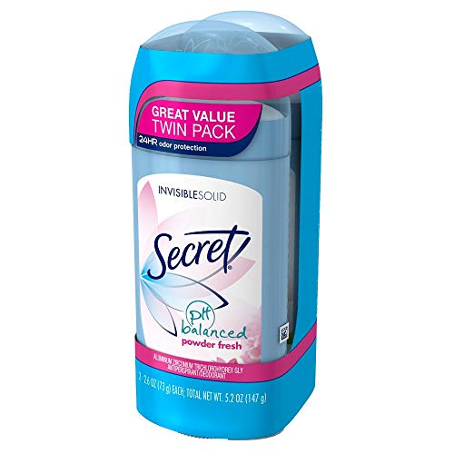 Secret Antiperspirant/Deodorant, Invisible Solid, Powder Fresh, 2.6 oz (Pack of 6)