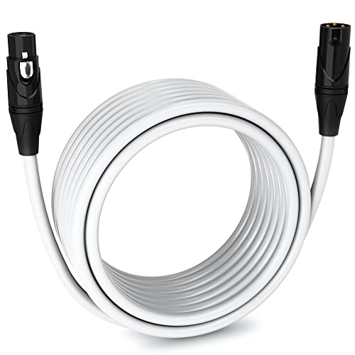 Lyxpro 30 Feet Xlr Microphone Cable Balanced Male To Female 3 Pin Mic Cord For Powered Speakers Audio Interface Professional Pro Audio Performance And Recording Devices - White #TOP30