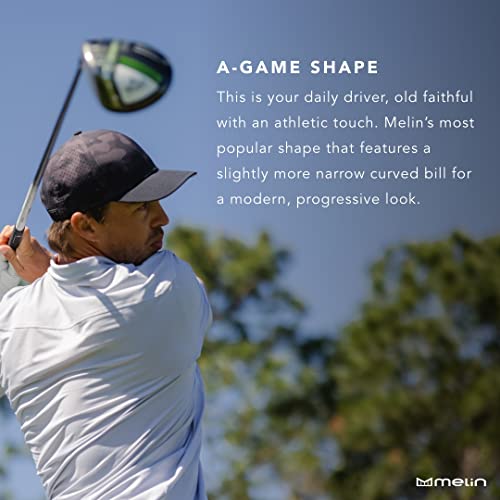 Melin A-Game Hydro, Performance Snapback Hat, Water-Resistant Baseball Cap For Men & Women, Black Camo, Medium-Large #TOP3