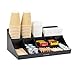 Price comparison product image Mind Reader COMORG-BLK 11-Compartment, 2-Tier Coffee Cup and Condiment Countertop Organizer, 17.875" L x 9.5" W x 6.625" H, Plastic, Black
