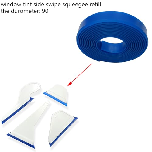 Image of Window Tint Tools 158 Inch Window Tinting Squeegee Replacement PU Bevel Blades Blue Squeegee Refill Tint Tools - Blue