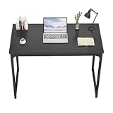 Foxemart Writing Computer Desk Modern Sturdy Office Desk PC Laptop Notebook Study Table for Home Office Workstation, Black