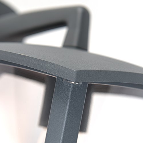 Qazqa Außenlaterne Platar – Quadratisch, Aluminium, Dunkelgrau, IP44, Für E27 LED, Dimmbar