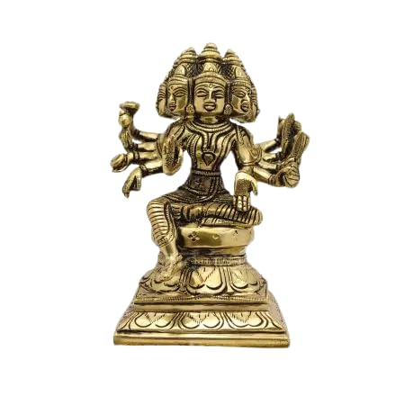 Statue Gayatri Panchmukhi laiton pour coin méditation et yoga