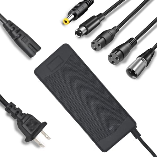 Electric Bike Charger 48V, 54.6V 2A Charger (5 Plugs) Fast Universal for 48V Lithium Battery, Compatible with Ebike, One Wheel, Electric Bicycle, Scooter, Rad Power Bike