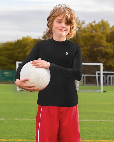 Roadbox Boys Girls Compression Shirts - Youth Long Sleeve Athletic Undershirt Mock Neck for Football Baseball Basketball3