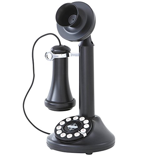 Crosley CR64-BK Candlestick Phone with Push Button Technology, Black