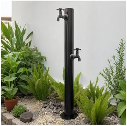 Stainless Steel Outdoor Water Column - Antifreeze Freestanding Hose for Gardens, Farms, and Schools - Durable Cylindrical Design for Year-Round Use