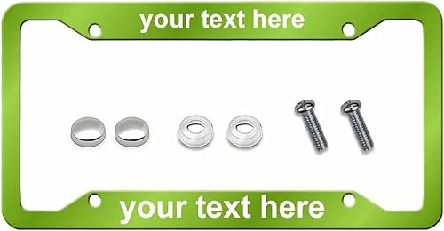 Miniatura 7 de Marco de matrícula personalizado, soporte universal para placa de automóvil cromado, aluminio con tapas de rosca, 6.3 x 12.3 pulgadas, color blanco