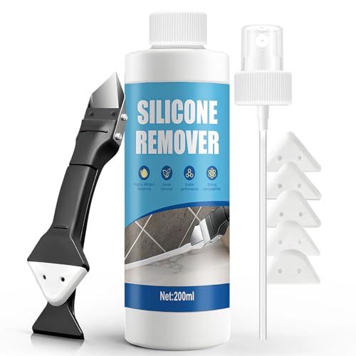 ALLONY Enlever Joint Silicone, Dissolvant Silicone, Dissolvant Colle, Agit Rapidement, Retire Joint Silicone, Mastic, Outils Multifonction, Retrait et Finitio, Dissolvant Silicone Joint, 200ML
