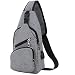 Sling Shoulder Crossbody Chest Bag for Men Women Lightweight Hiking Travel Backpack Daypack with USB Charging Port(Grey)