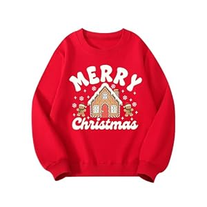 Christmas Sweatshirt For Girls Ugly Xmas Santa Cotton Graphic Crewneck Pullover Top 3-12 Years 8 41Tvixaciwl. Ss300