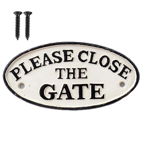 Door Sign Please Close the Gate Door Safety Sign Antique Style Cottage Iron Garden Gate Closing Gate Design
