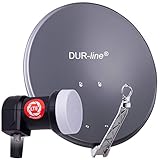 Bestehend aus: DUR-line Select 75/80 Anthrazit - Satellitenantenne [ 3x Test: SEHR GUT* ] + DUR-line +Ultra Twin LNB [ Test: SEHR GUT* ]