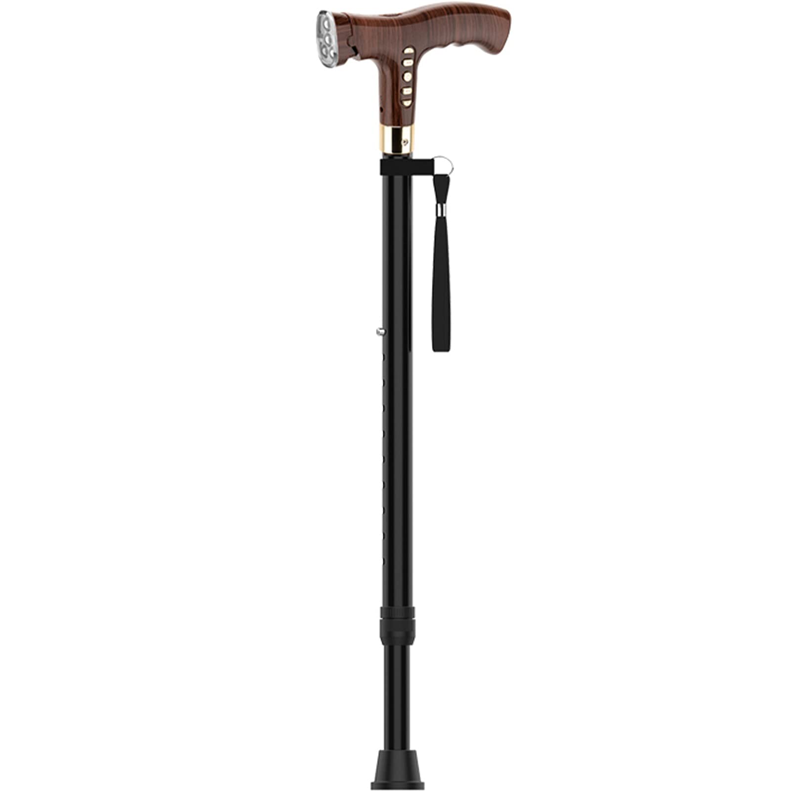 Bastón de Paseo Bastones para Mayores Bastón caminando con luz LED, bastón de aluminio ligero, altura ajustable, bastones antideslizantes, ayuda y ayuda de estabilidad para usuarios ancianos, discapac