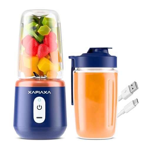Xapiaxa Portable Electric Blender & Juicer – USB Rechargeable Personal Smoothie Maker with 6 Blades, 3 Speed Settings, 1500mAh Battery, Mini Fruit Mixer for Shakes & Juices (New Multicolor - 1) view 1