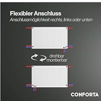 Typ 22 Universal Heizkörper VK-6 mit Ventileinsatz und C-Konsole (600x1000) – Ansicht 3