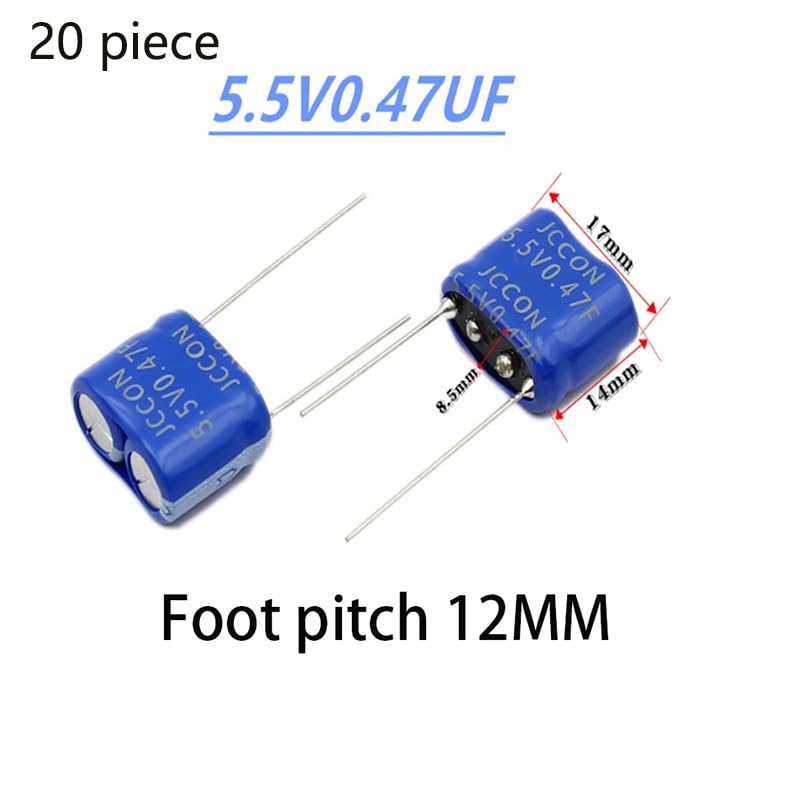 20 Pieces 5.5V 0.47F Supercapacitor-Applicable to Smart Grid, Backup Power, Toys, etc.