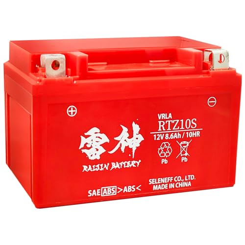 RAIJIN BATTERY YTZ10S �݊� �o�C�N�o�b�e���[ 12V 8.6Ah ���_ �o�b�e���[ �����\ �V�[���h�^ �t����[�d�� �o�C�N�p RTZ10S