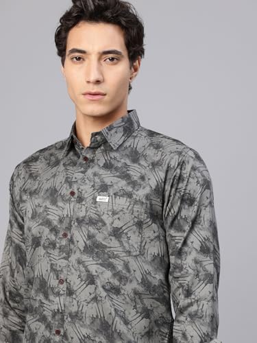 Image of Majestic Man Printed Pure Cotton Slim Fit Casual Shirt