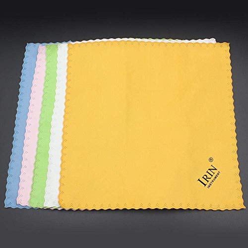Yosoo 5 Pack Cleaning Cloth, 10" X 10" Reusable Microfiber Cloth For Musical Instrument: Guitar, Piano, Violin, Sax, Clarinet, Flute Universal #TOP6