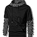 Men's Hoodies Novelty Color Block Pullover Slim Fit Long Sleeve Workout Hooded Sweatshirts Mock Neck Casual Fall Coat Fashion Y2K Hip Hop Streetwear Preppy Athletic Workwear Black