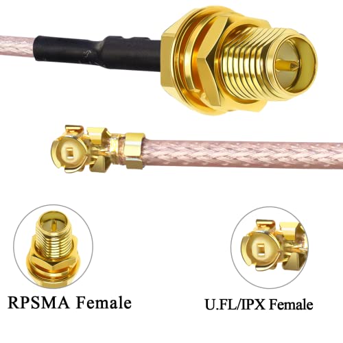 TUOLNK RP-SMA to IPX Coax Cable UFL U.FL to RPSMA Female Coaxial Cable for Mini PCI Wifi Antenna Extension Antenna Cable 4inch(10cm) 5pcs RG178 - Image 3