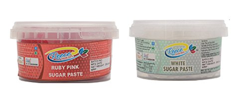 Reece Sugar Paste Fondant (Ruby Pink and White, 250g)