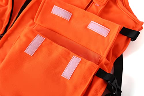 New View Blaze Orange Hunting Vest And Logo Hat Set, Polyester Safety Vest For Hunters With Pockets #TOP5