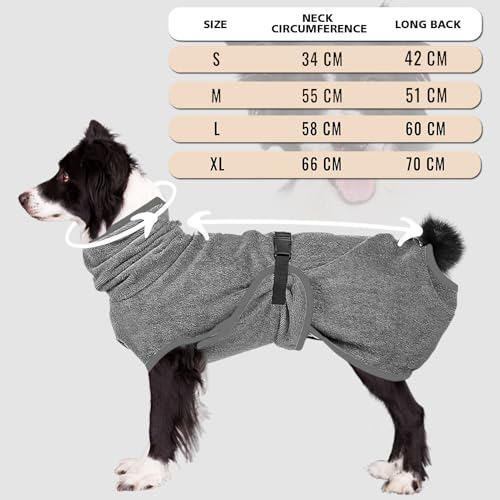 auvstar Hundebademantel aus Baumwolle,Saugstarker Hunde Bademantel Gross,Kuscheliger Bademantel Hunde groß,Hundehandtuch