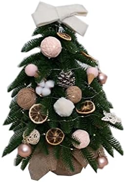 INDYAH Christmas Pre-Lit Snow Plant Artificial Holiday Christmas, Mini Desktop Small Christmas Tree, Suitable for Home, Office, Party Decoration Trees