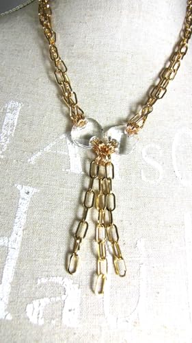 Collier grosse chaîne en gold filled et cristal TWIST, le cadeau idéal