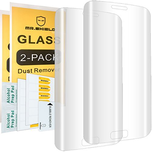 Mr.Shield [2-PACK] Designed For Samsung Galaxy S6 Edge [Full Coverage] [Curved Edge Cover] [Tempered Glass] Screen Protector with Lifetime Replacement