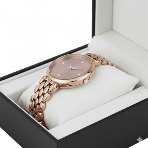 Image of styledose Women's Diamond Studded Watch | Premium Metal Bracelet Strap | Analog Quartz Movemnet Ladies Wrist Watch | Watch for Women & Girls | Wrist Watches for Women's & Girls&Ladies