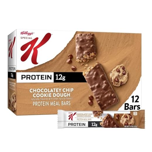 Kellogg's Special K Protein Bars, 12g Protein Snacks, Meal Replacement, Chocolatey Chip Cookie Dough, 19oz Box (12 Bars)