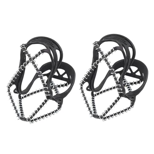 CONGARTENO Elastic Wear-Resistant Ice Gripper Crampon Shoe Covers Snow Spikes for Hiking Ice Cleats Black