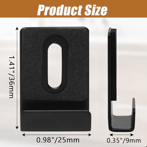 Image of 8 Packs Metal Mirror Holder Clips Attachment, 1 /4 inch Heavy Duty Mirror Hanging kit with Screws for Billboard Display(Black,with Rubber Pads)