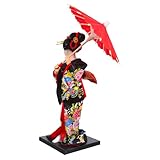 Dimensions parfaites : cette statuette de femme japonaise est conçue pour s'intégrer parfaitement sur diverses surfaces, des étagères aux tables à manger, ce qui en fait un choix de décoration à la fois pratique et élégant. figurine culturelle en kimono. statuette de jeune fille en kimono japonais