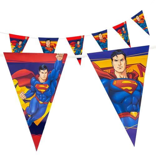 Party Factory Superman Wimpelkette mit 10 Wimpeln