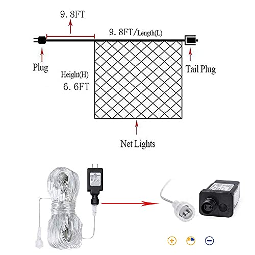 Luces de malla LED para exterior 8 modos 200 leds 2x3 m miniatura 7