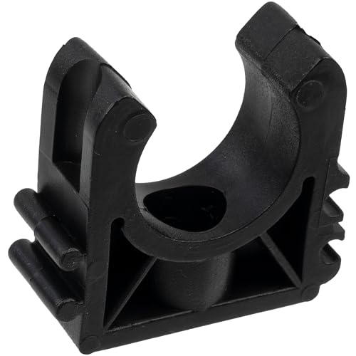 AERZETIX - Lote de 10 abrazaderas para fijación de tubos a la pared Ø25 mm | Soportes guía colgantes de plástico resistentes | fontanería, calefacción, electricidad, bricolaje