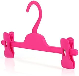 HANGERWORLD 20 Childrens Pink 28cm Plastic Clip Coat Baby Toddler Clothes Trouser Hangers