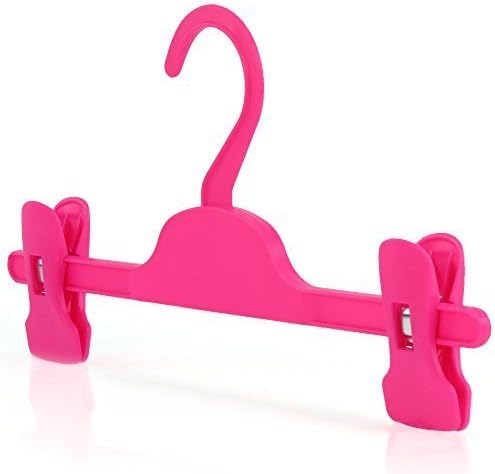 HANGERWORLD 20 Childrens Pink 28cm Plastic Clip Coat Baby Toddler Clothes Trouser Hangers