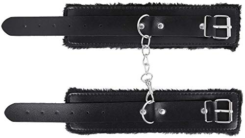 image for COLORFUL BLING Fluffy Leather Wrist Handcuffs Bracelet Sexy Leg Ankle 