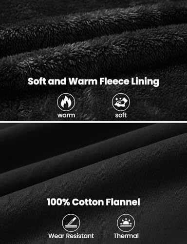 BGOWATU Men's Cotton Work Jacket Insulated Flannel Lined Full Zip Hoodies Active Winter Coat with Utility Pockets4