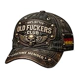 Old Fuckers Club Vintage-Baseballkappe, Distressed verstellbare Mütze, 100% Bitter Lifetime Member, bestickt, Unisex, Retro-Hut, Geschenk für Männer und Frauen, D, 6 7/8/7 1/2