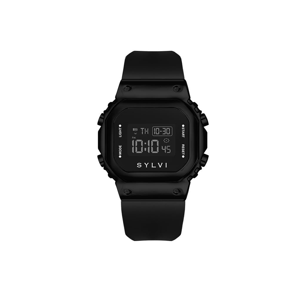 Digital Black Case Black Silicone Strap Digital Watch for Men & Boys with Day & Date Display-image-27